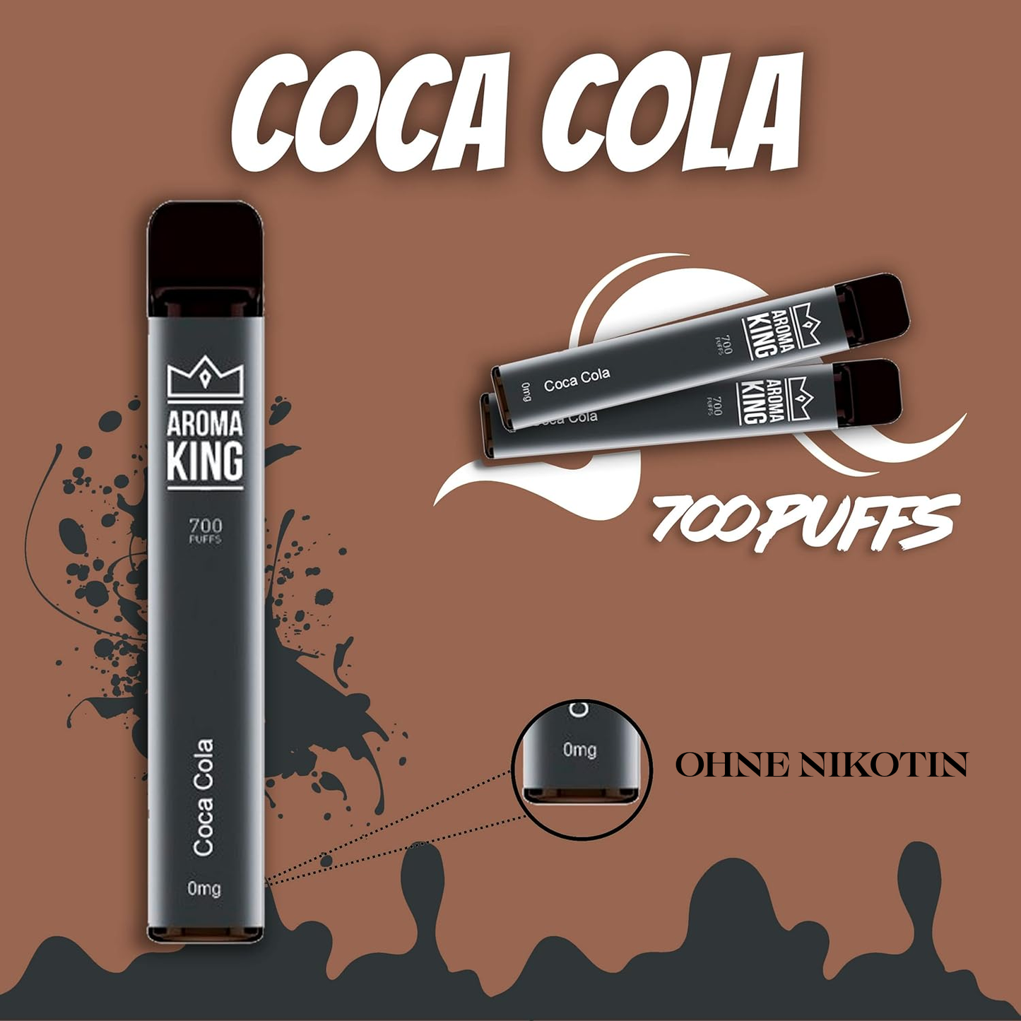 Aroma King Einweg E-Zigarette - Cola 0mg Nikotin